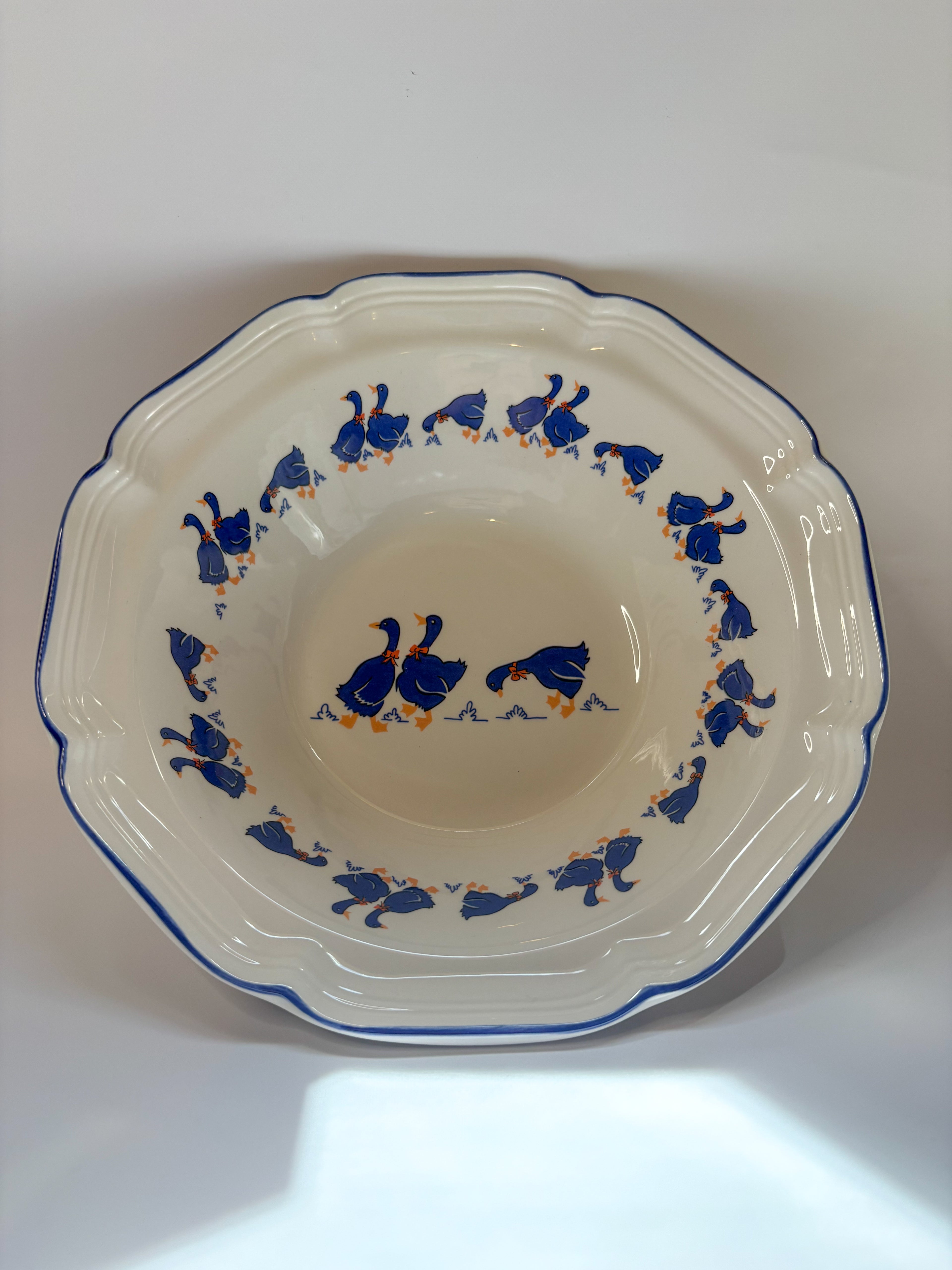 Vintage 1980’s Blue Geese Bowl