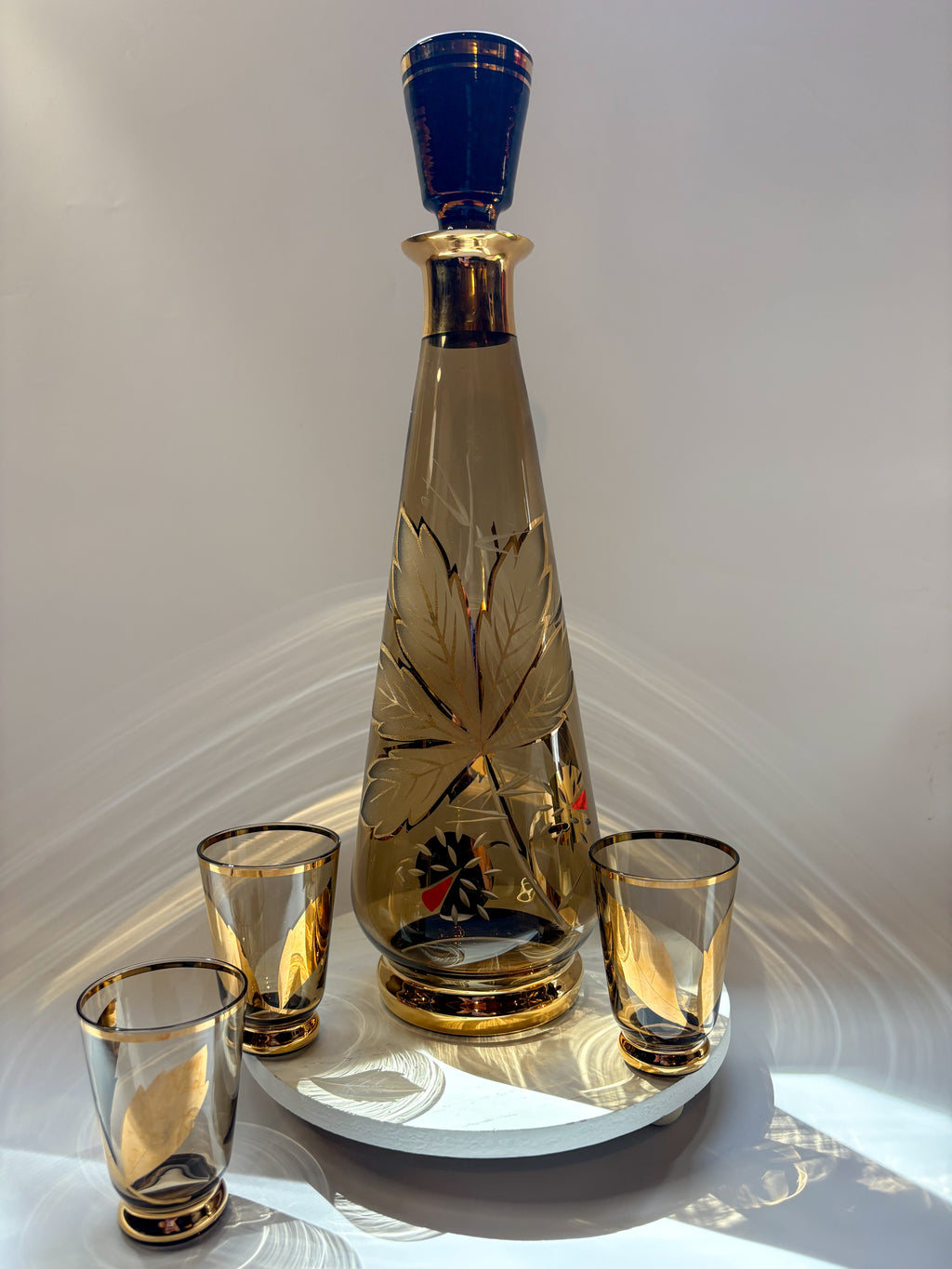Mid-Century Modern Decanter with Shot Glasses