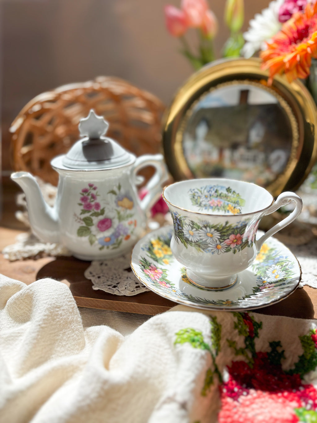 Vintage “Wildflower” Royal Standard Teacup & Saucer Set