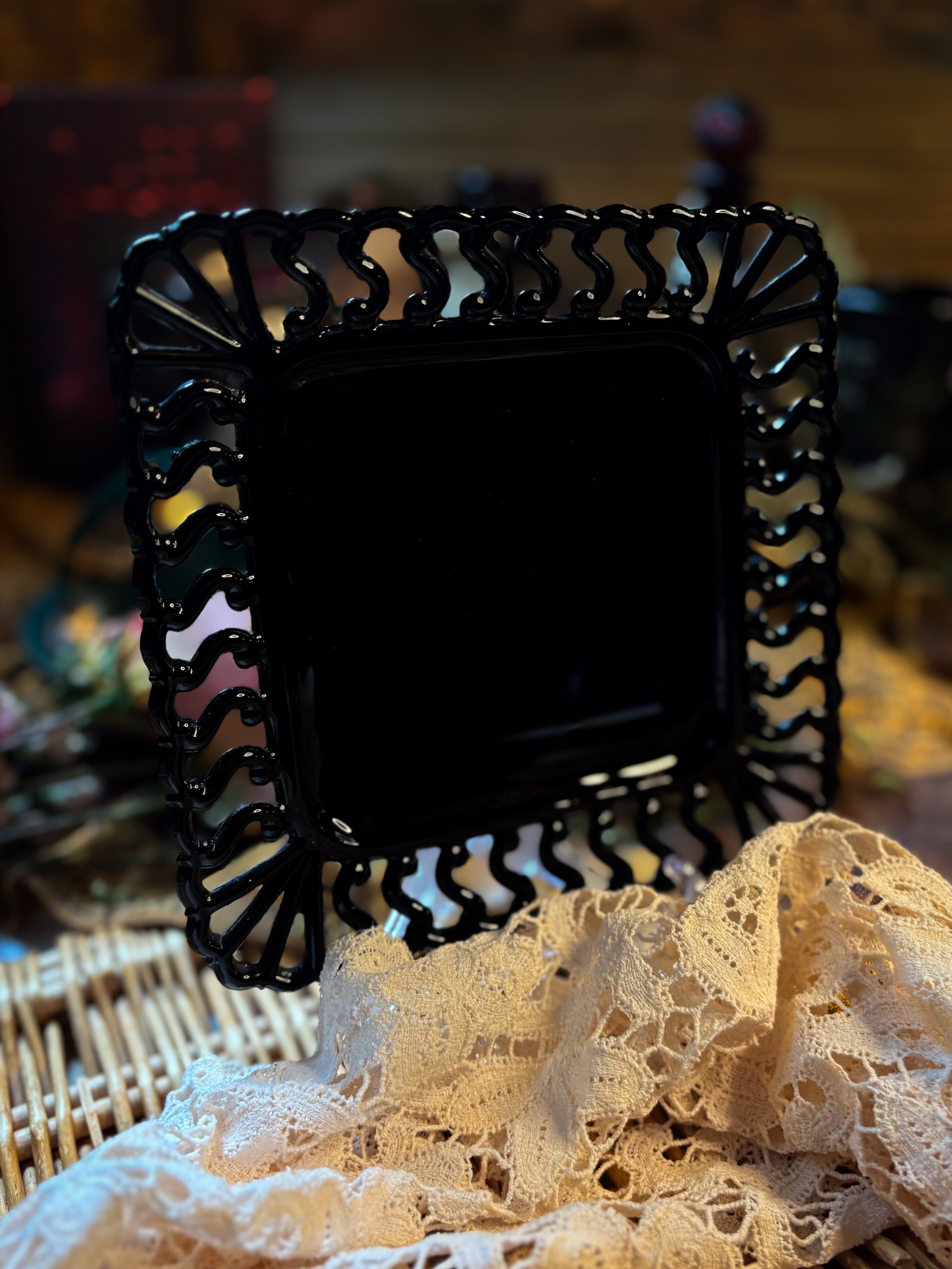 Black Amethyst Glass Plate | 1930’s/40’s Westmoreland Glass Company