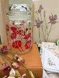 1970s Anchor Hocking “Foxy Flowers” Glass Jar