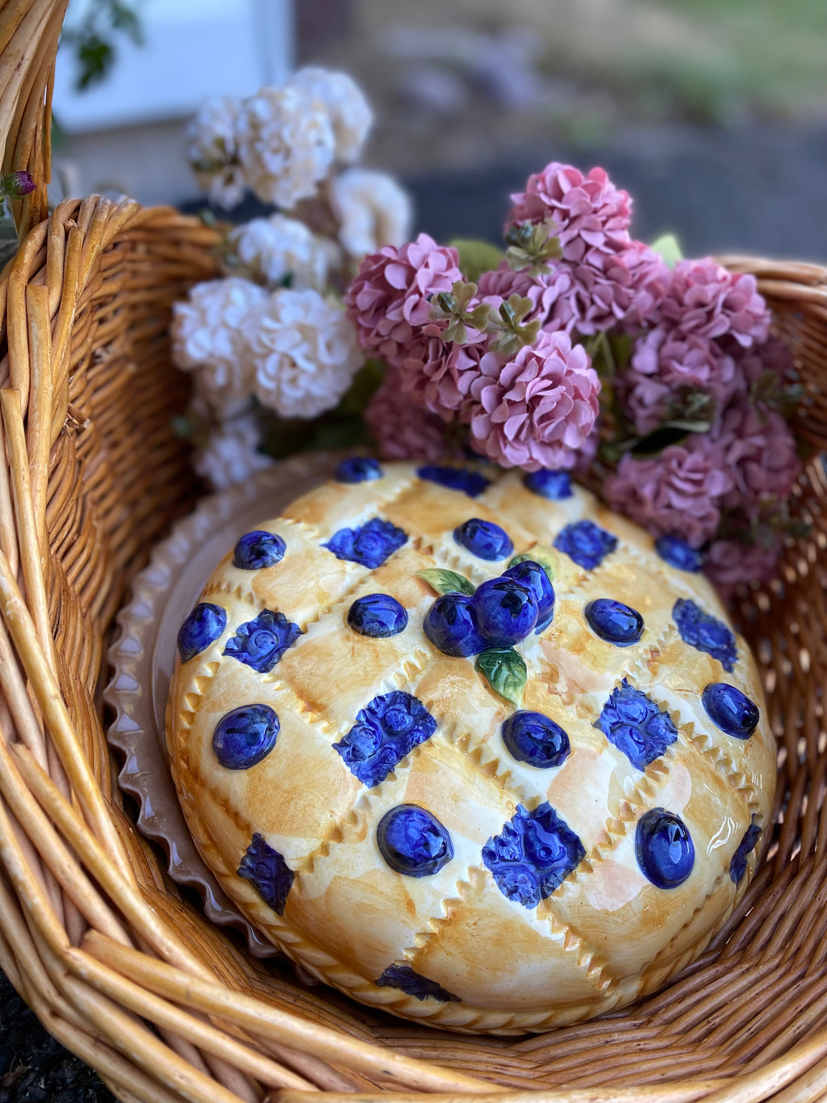 Collectible Blueberry Pie Covered Plate